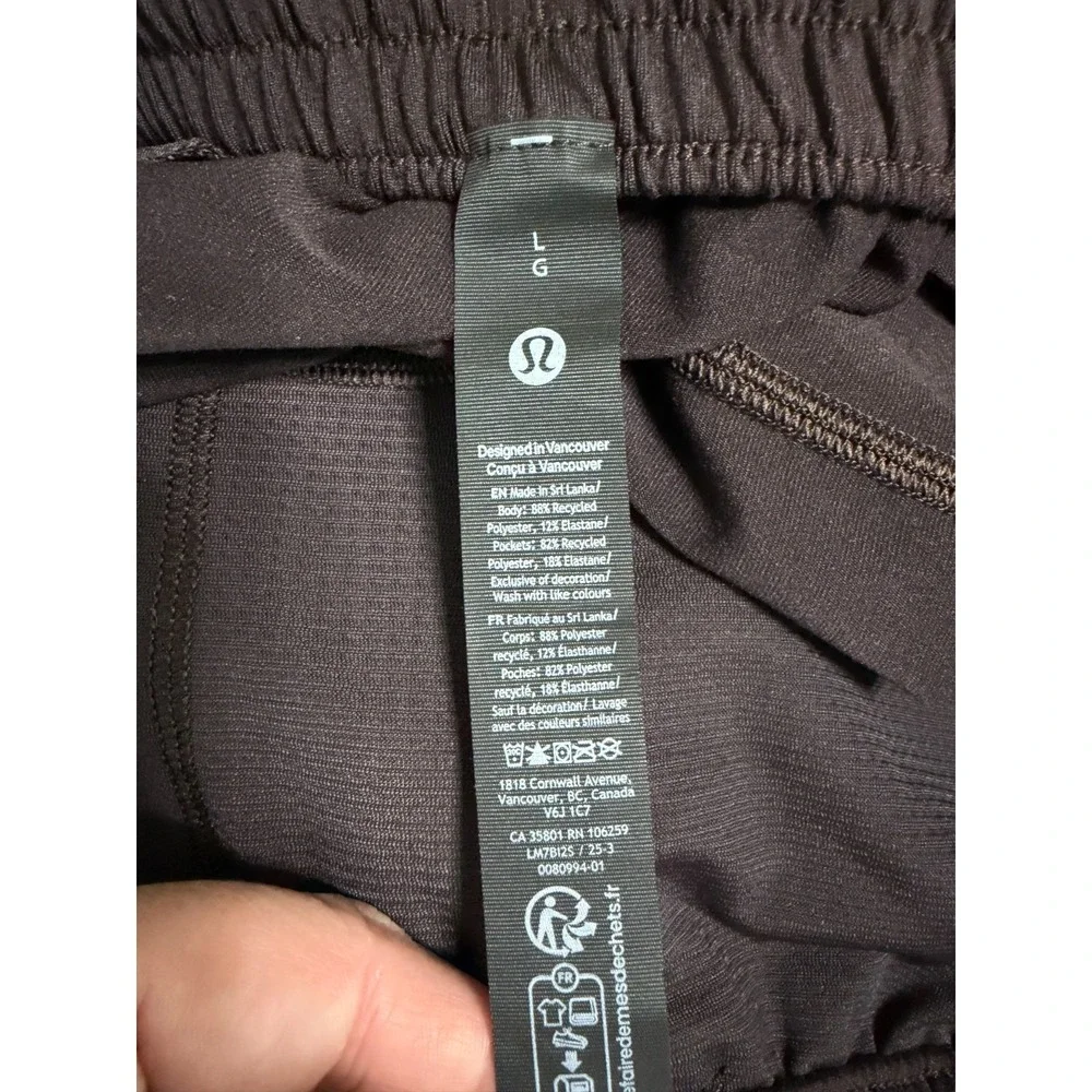Lululemon City Sweat Short Mens Large Espresso Brown 5 Inch Inseam LM7BI2S
